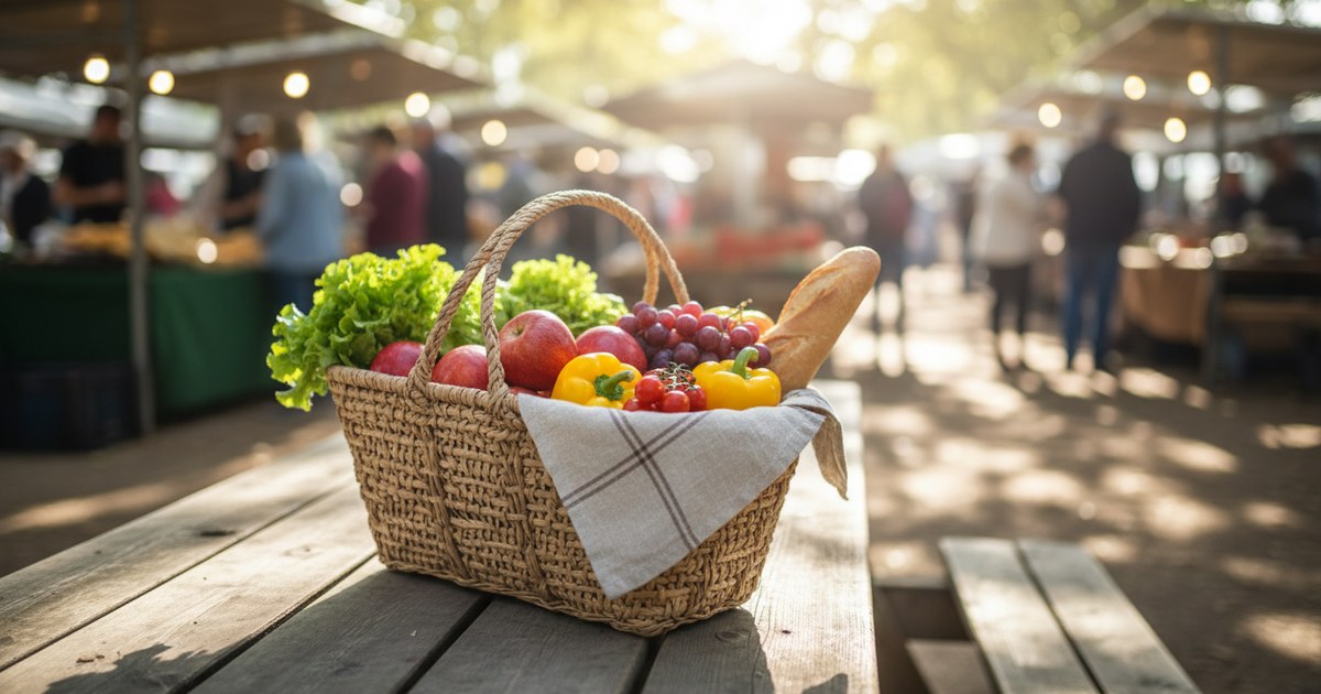 Le panier de marché, compagnon fidèle de nos emplettes
